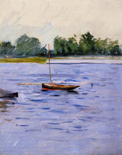 Barco anclado en el Sena de Gustave Caillebotte